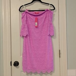 ❤️NWT Lilly Pulitzer Lace Off-Shoulder Lilac Rose Lexa Dress